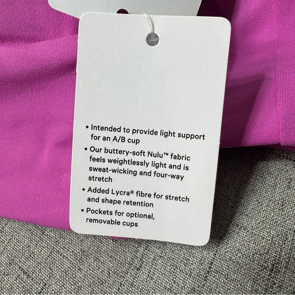 NWT Lululemon Nulu Strappy V-Neck Yoga Bra Sports Bra Pow Pink Tone 8 - Picture 6 of 7
